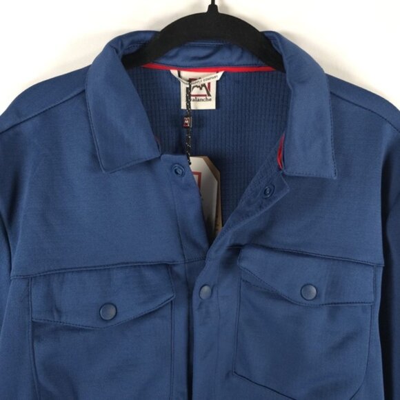 NWT AVALANCHE Outdoor Snap Collared Navy Shirt Jacket Fleece CAM816B Size M & LG - Picture 8 of 12